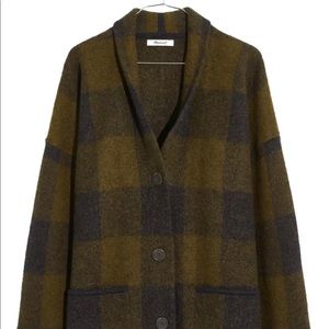 Madewell Buffalo Check Sweater Coat